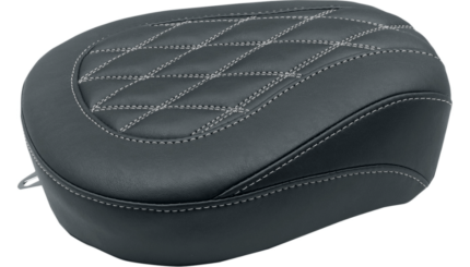 Mustang Wide Tripper Passenger Seat Rear Vinyl Black Gray Harley Touring 2008+
