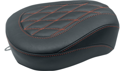 Mustang Wide Tripper Passenger Seat Rear Vinyl Black Red Harley Touring 2008+