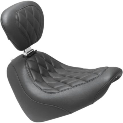 Mustang Wide Tripper Solo Driver Seat Backrest Diamond Harley Softail FXFB 18+