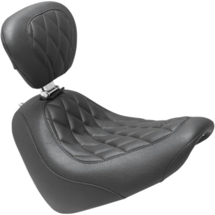Mustang Wide Tripper Solo Driver Seat Backrest Diamond Harley Softail FXFB 18+