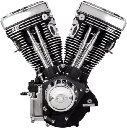 New Black & Chrome S&S 111" V111 Evolution Evo Long Block Motor Engine Harley