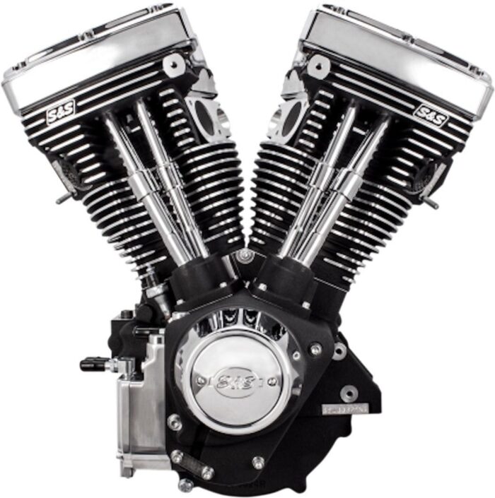 New Black & Chrome S&S 111" V111 Evolution Evo Long Block Motor Engine Harley