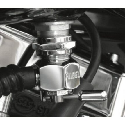 Pingel 6311-CR Power Flo Smooth Chrome Round 180 Deg Inward 22mm Petcock Harley