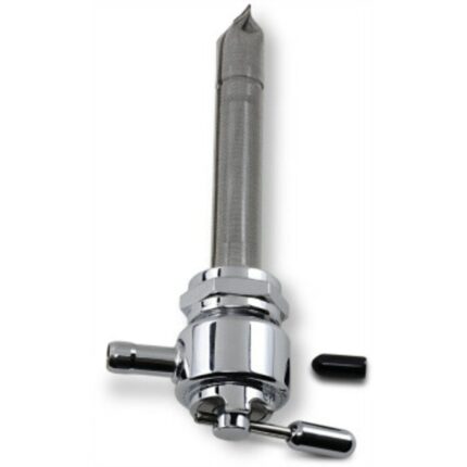 Pingel 6311-CR Power Flo Smooth Chrome Round 180 Deg Inward 22mm Petcock Harley