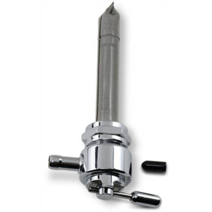 Pingel 6311-CR Power Flo Smooth Chrome Round 180 Deg Inward 22mm Petcock Harley