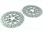 Polished 11.5" Mesh Spoke Stainless Front Rear Disc Brake Rotors Pair Set Harley