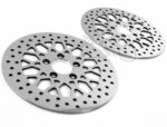Polished 11.5" Mesh Spoke Stainless Front Rear Disc Brake Rotors Pair Set Harley