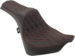 Predator III Seat Drag Specialties Double Diamond Red Thread Harley Softail 18+