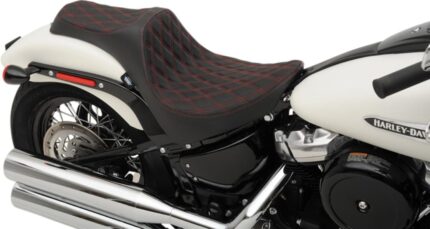 Predator III Seat Drag Specialties Double Diamond Red Thread Harley Softail 18+