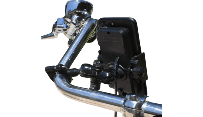 Reda Black Handlebar Ball Mount Phone Holder Inductive Wireless Charger Harley