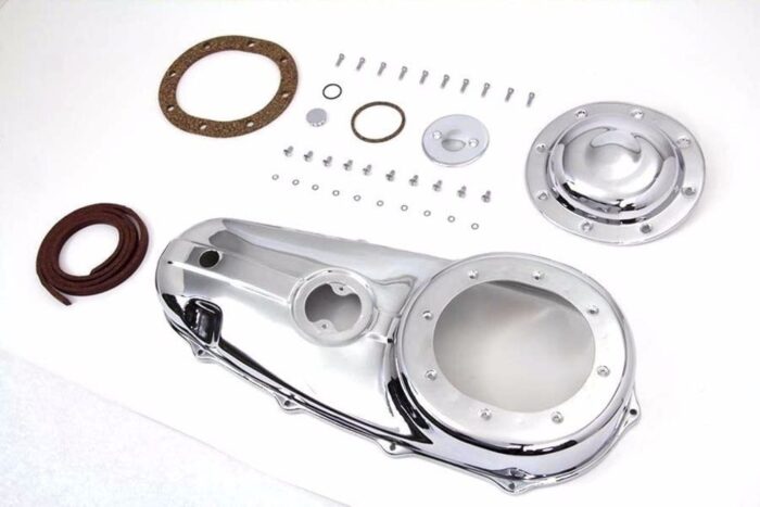 Replica Outer Primary Cover Chrome Kit Gasket Derby 1955-1964 Harley Panhead FL