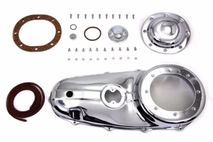 Replica Outer Primary Cover Chrome Kit Gasket Derby 1955-1964 Harley Panhead FL