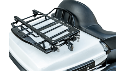 RICKRAK Luggage Bag Rack Mount Black Easy Install Harley Touring w/ Air Wing