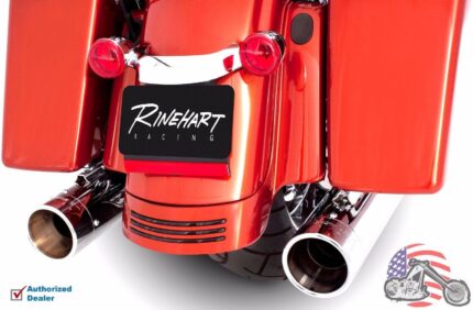 Rinehart Racing 4" Slip-On Chrome Tips Mufflers Exhaust 1995-2016 Harley Touring