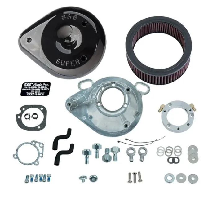 S&S Cycle Black Tear Drop Cover Air Cleaner Filter Kit Harley 99-2017 Big Twin