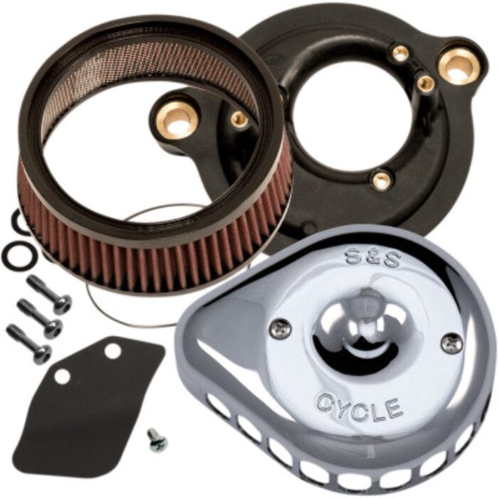 S&S Cycle Chrome Stealth Mini Tear Drop Air Cleaner Filter Cover Kit Harley M8