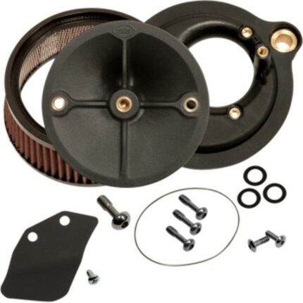 S&S Stealth Air Cleaner Kit Black Hi Flow Intake Assembly Harley Touring Softail