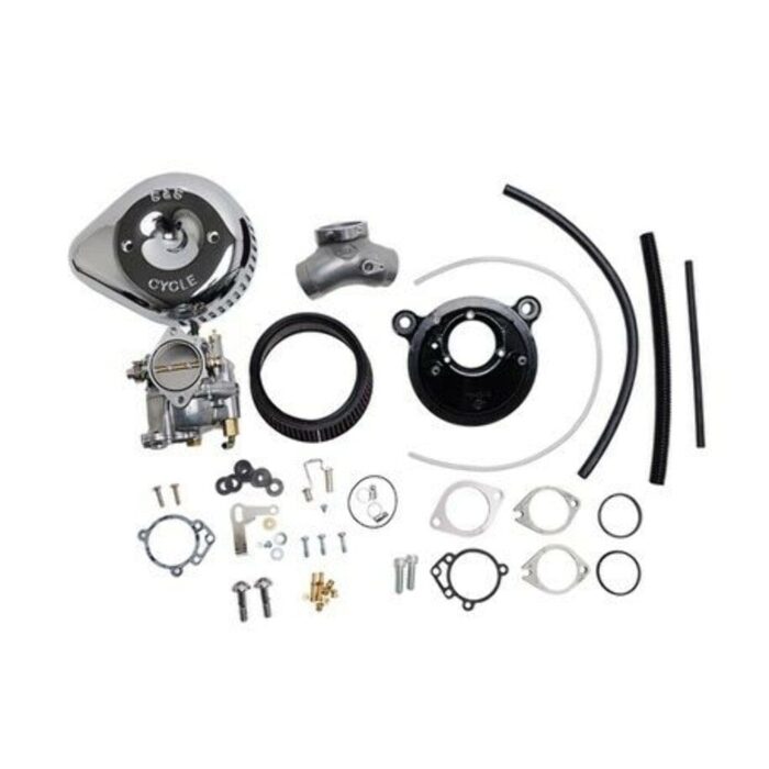 S&S Super G Carb Stealth Air Cleaner Kit Chrome Teardrop Harley Big Twin 84-99