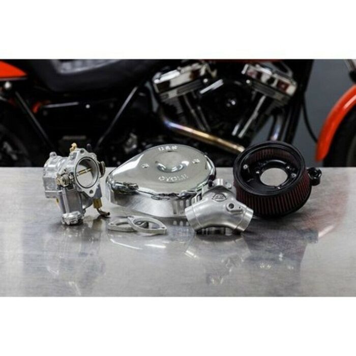 S&S Super G Carb Stealth Air Cleaner Kit Chrome Teardrop Harley Big Twin 99-05