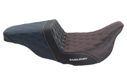 Saddlemen ACM USA Lattice Stitch Carbon Gripper Step Up Seat Harley Touring 08+