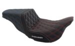 Saddlemen ACM USA Lattice Stitch Carbon Gripper Step Up Seat Harley Touring 08+