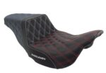 Saddlemen ACM USA Lattice Stitch Carbon Gripper Step Up Seat Harley Touring 08+