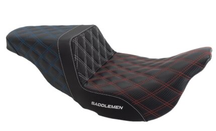 Saddlemen ACM USA Lattice Stitch Carbon Gripper Step Up Seat Harley Touring 08+