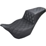 Saddlemen Black Full Lattice Stitch Step 2 Up Seat Harley 08-21 Touring Dresser