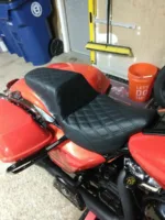 Saddlemen Black Full Lattice Stitch Step 2 Up Seat Harley 08-21 Touring Dresser