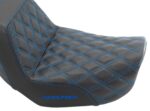 Saddlemen Blue Step 2 Up Lattice Diamond Stitch Seat Harley 06-17 Dyna FXD FLD