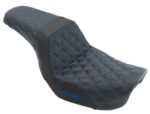 Saddlemen Blue Step 2 Up Lattice Diamond Stitch Seat Harley 06-17 Dyna FXD FLD