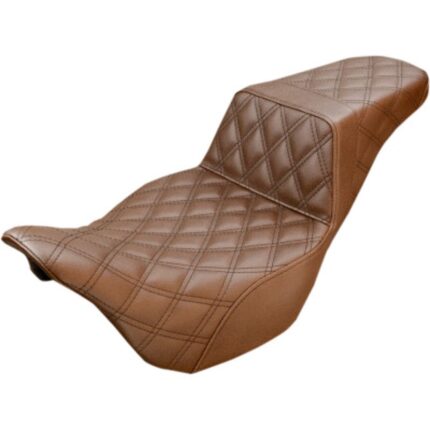 Saddlemen Brown Full Lattice Stitch Step 2 Up Seat Harley 08-20 Touring Dresser
