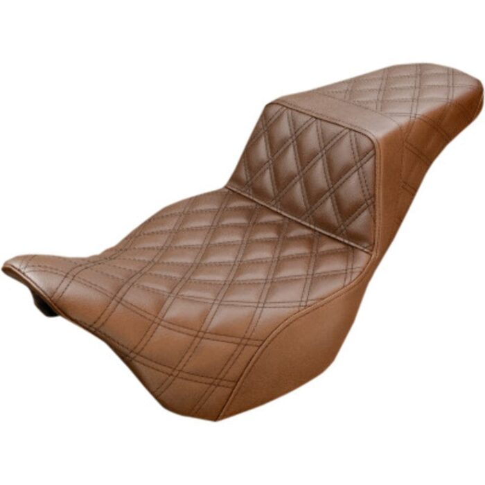 Saddlemen Brown Full Lattice Stitch Step 2 Up Seat Harley 08-20 Touring Dresser