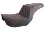 Saddlemen Red Step 2 Up Lattice Diamond Stitch Seat Harley 06-17 Dyna FXD FLD