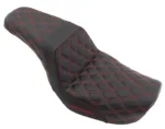 Saddlemen Red Step 2 Up Lattice Diamond Stitch Seat Harley 06-17 Dyna FXD FLD