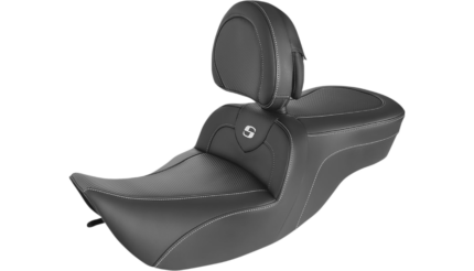 Saddlemen Roadsofa Carbon Fiber Seat w/ Backrest Harley Touring 1997-07