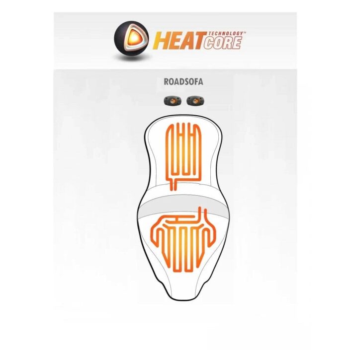 Saddlemen Roadsofa Extended Seat Black 2-Up Gel Heat Harley Touring 99-07