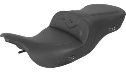 Saddlemen Roadsofa Extended Seat Black 2-Up Gel Heat Harley Touring 99-07