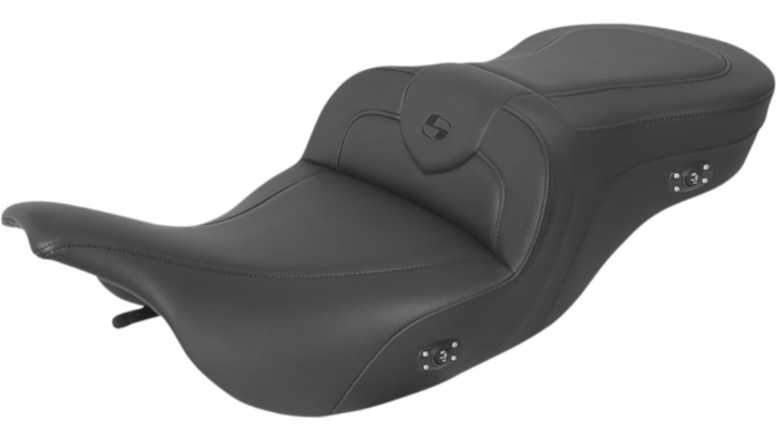 Saddlemen Roadsofa Extended Seat Black 2-Up Gel Heat Harley Touring 99-07