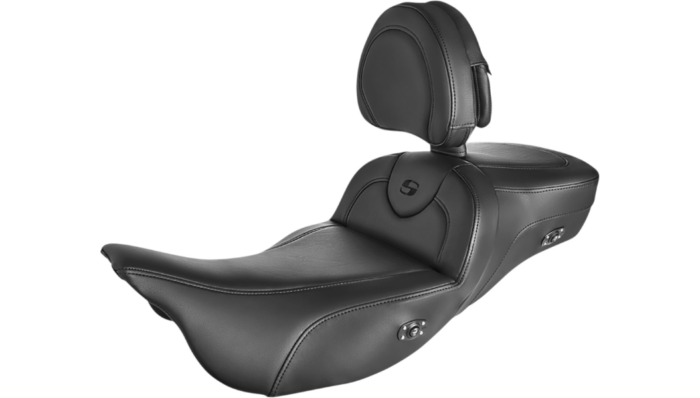 Saddlemen Roadsofa Extended Seat Black Backrest Gel Heat 31" Harley Touring 08+