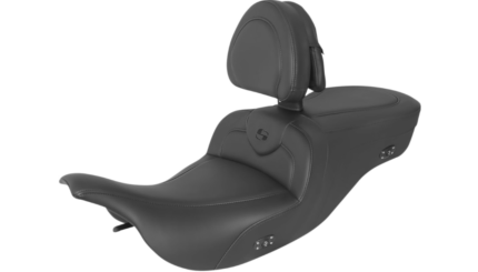Saddlemen Roadsofa Extended Seat Black Backrest Gel Heat Harley Touring 99-07