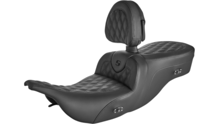 Saddlemen Roadsofa Heated Lattice Stitch Seat Backrest Gel Harley Touring 99-07