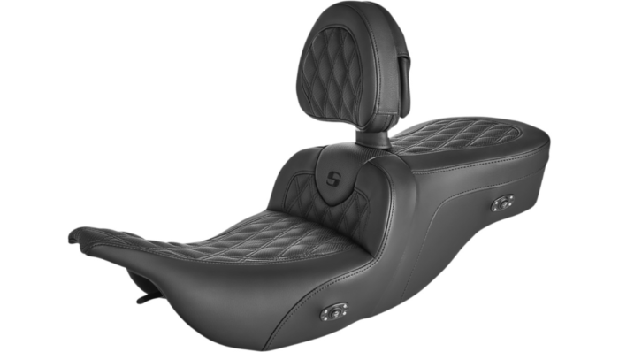 Saddlemen Roadsofa Heated Lattice Stitch Seat Backrest Gel Harley Touring 99-07