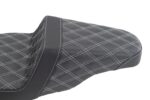 Saddlemen Silver Lattice Stitch Carbon Fiber Gripper Step Up Seat Harley Touring