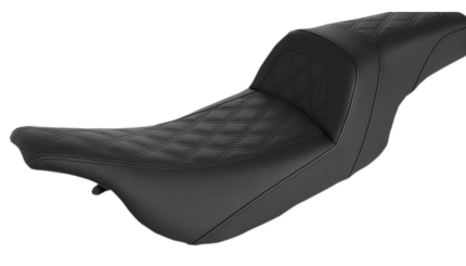 Saddlemen Slim Lattice Stitched 2-Up Seat Black 32" Gelcore Touring Bagger 99-07