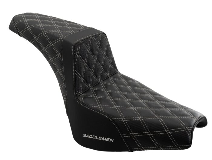 Saddlemen Step 2 Up Silver Lattice Stitch Seat 2018+ Harley Street Bob FXST