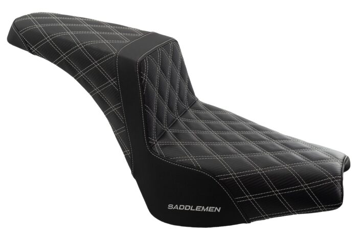 Saddlemen Step 2 Up Silver Lattice Stitch Seat 2018+ Harley Street Bob FXST
