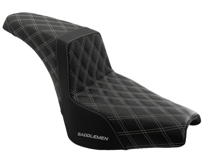 Saddlemen Step 2 Up Silver Lattice Stitch Seat 2018+ Harley Street Bob FXST