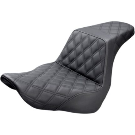 Saddlemen Step Up 2 Up Black Lattice Stitch Seat M8 Harley 18+ Softail FXLR FLSB