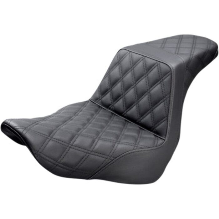 Saddlemen Step Up 2 Up Black Lattice Stitch Seat M8 Harley 18+ Softail FXLR FLSB